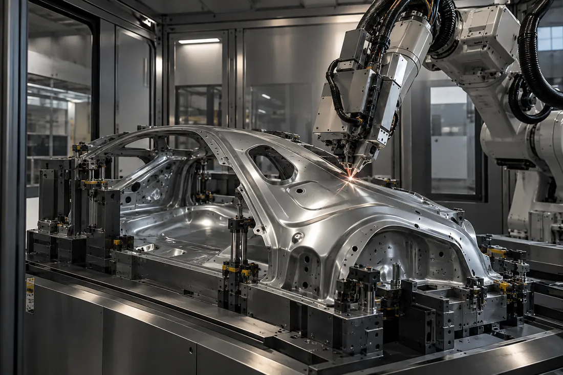 Industrial concept of robotic laser trimming on a formed three-dimensional component