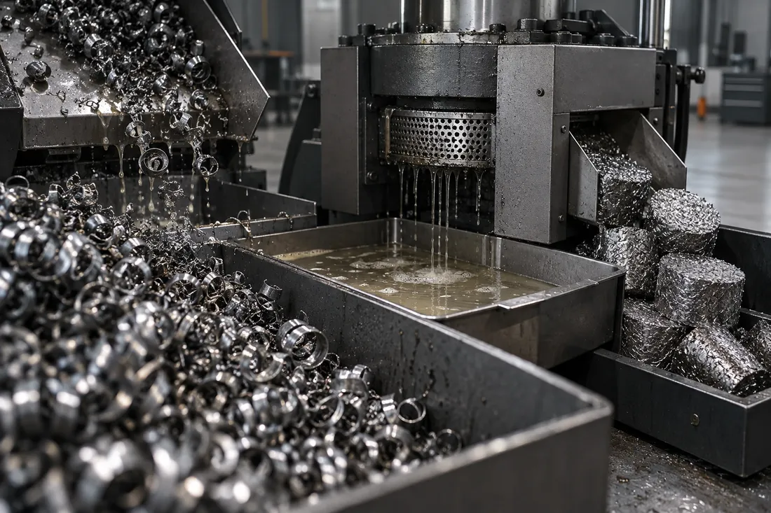 Concept of wet machining chips and cutting-fluid separation equipment