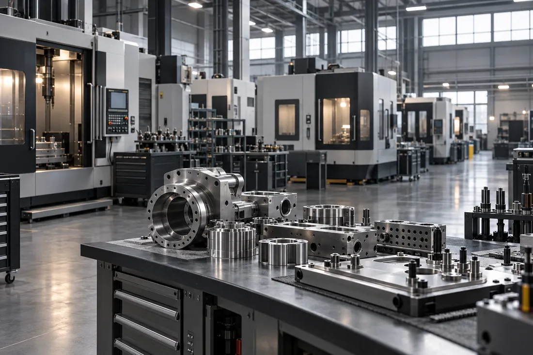 Industrial concept of a modern precision-manufacturing floor